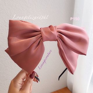 Large pink bows ribbons headbands