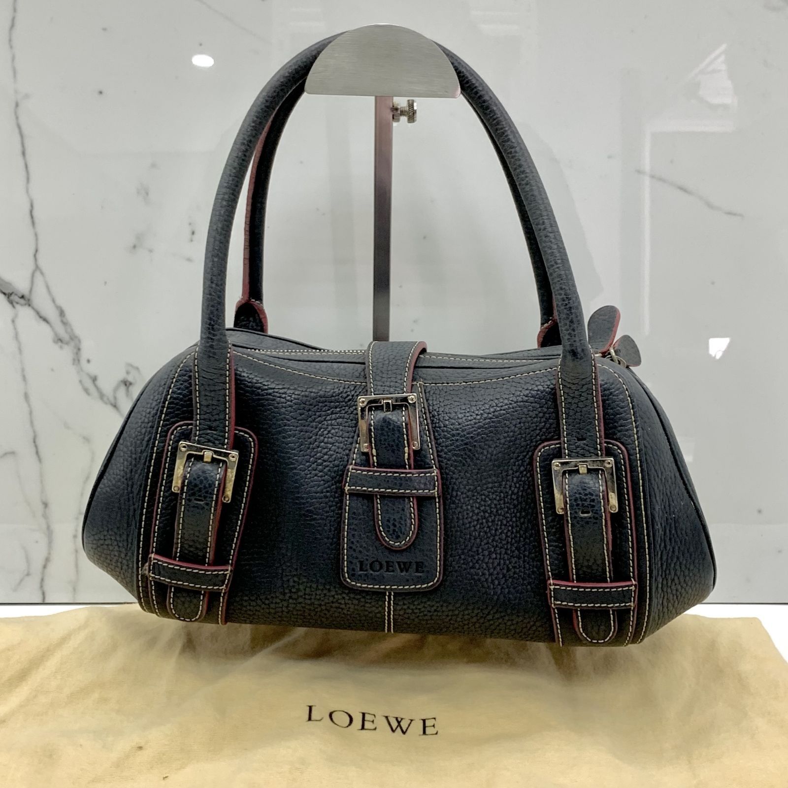 LOEWE NAVY BLUE SENDA SHOULDER BAG 237045272 WE, Luxury, Bags