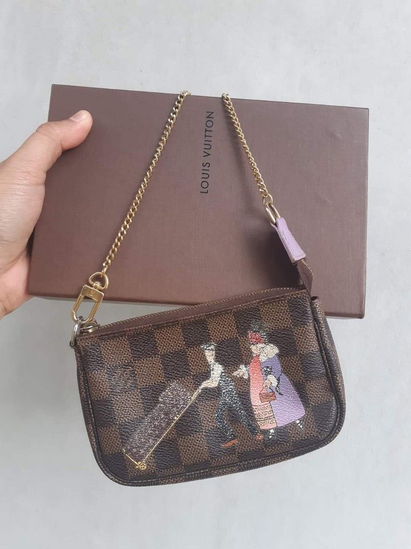 LOUIS VUITTON AUTHENTIC MINI POCHETTE LIMITED EDITION DAMIER EBENE