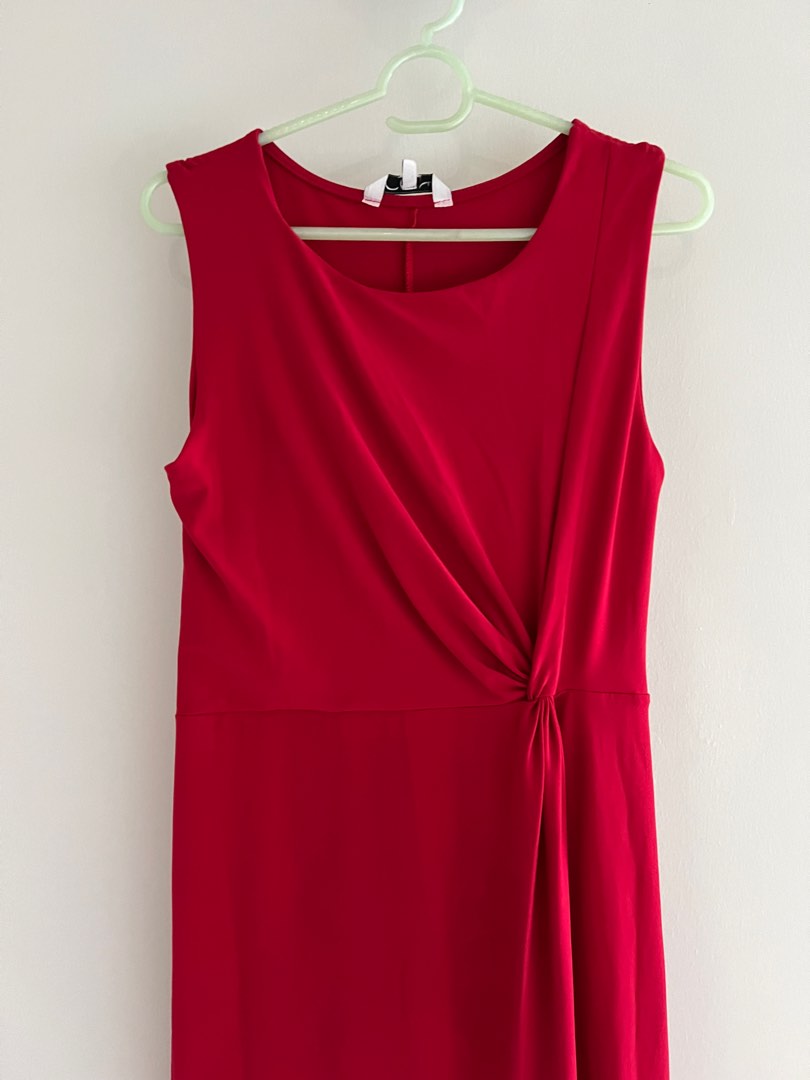 Elegant Red A Line Party Dresses Birthday Dress With Slit main image 1