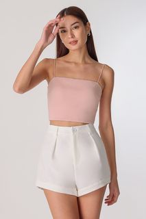 BEL PADDED TWIST KNOT CAMI TOP (TAUPE PINK)