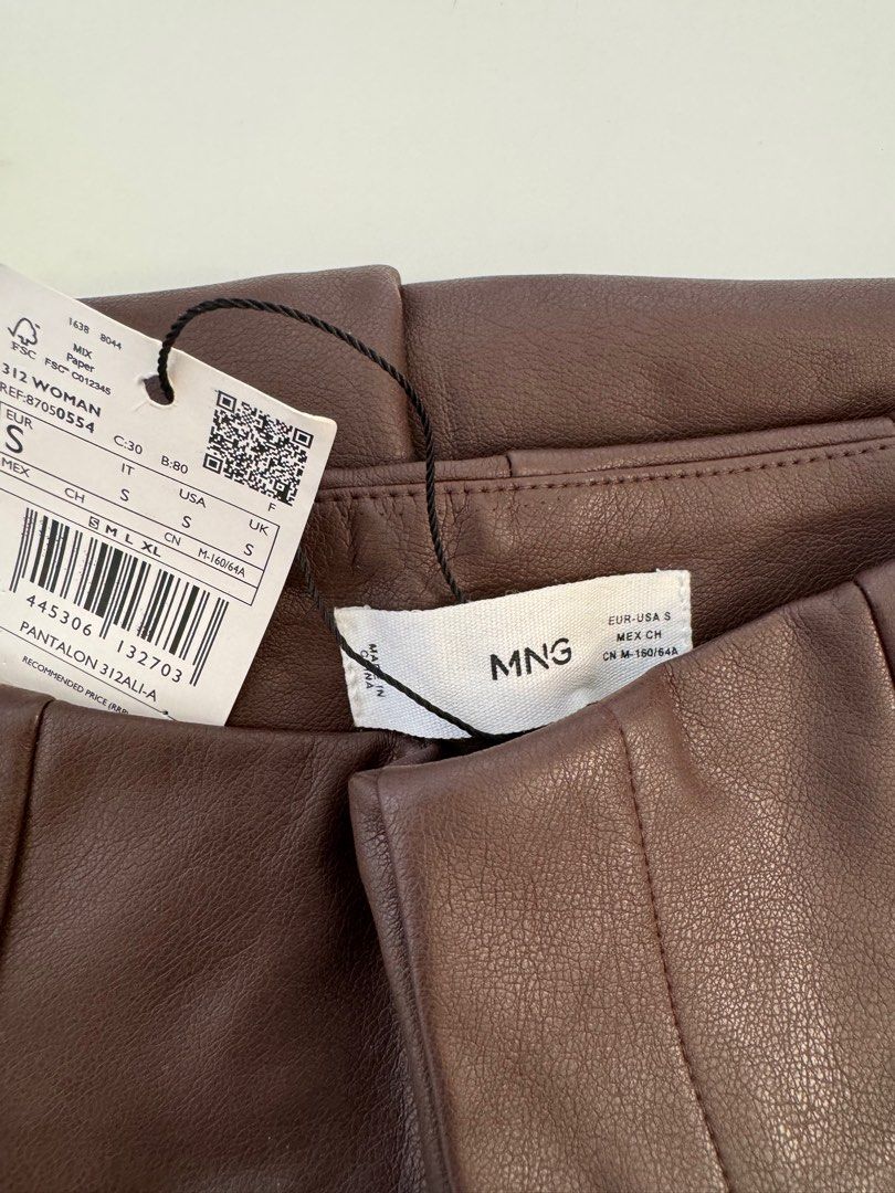 MANGO Faux Leather Trousers, Women's Fashion, Bottoms, Other Bottoms on  Carousell