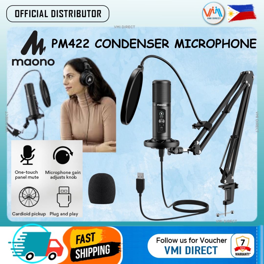 MAONO USB Gaming Microphone for PC, Noise Cancellation Condenser