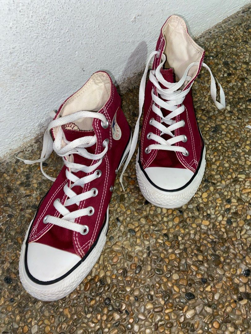 Converse maroon high hotsell cut