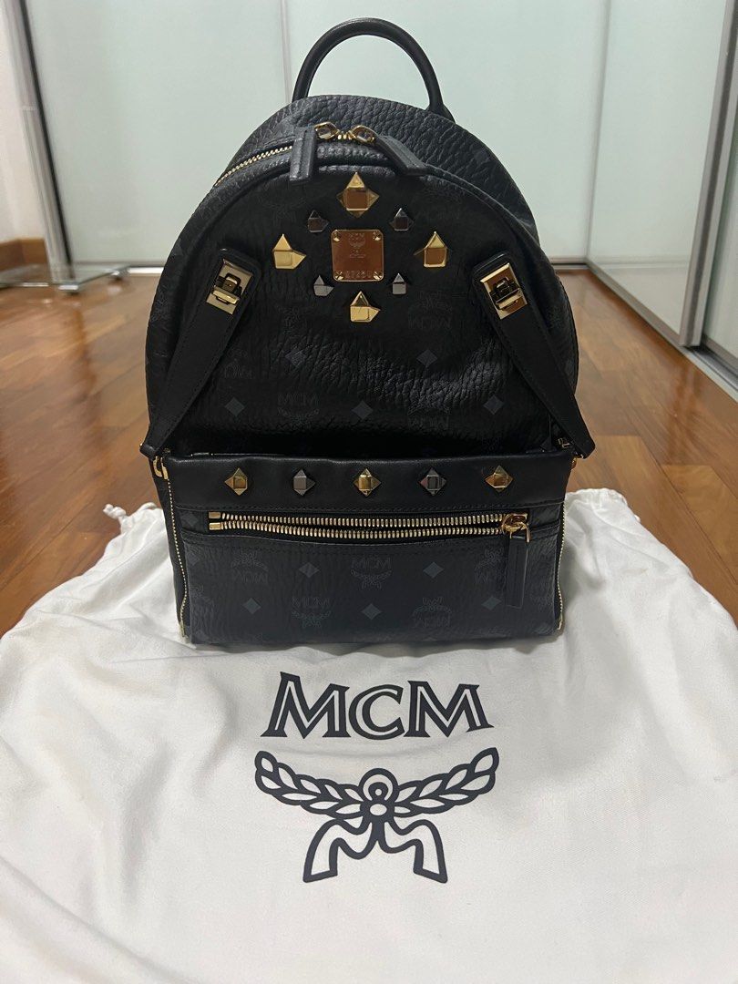 Mcm backpack small best sale black