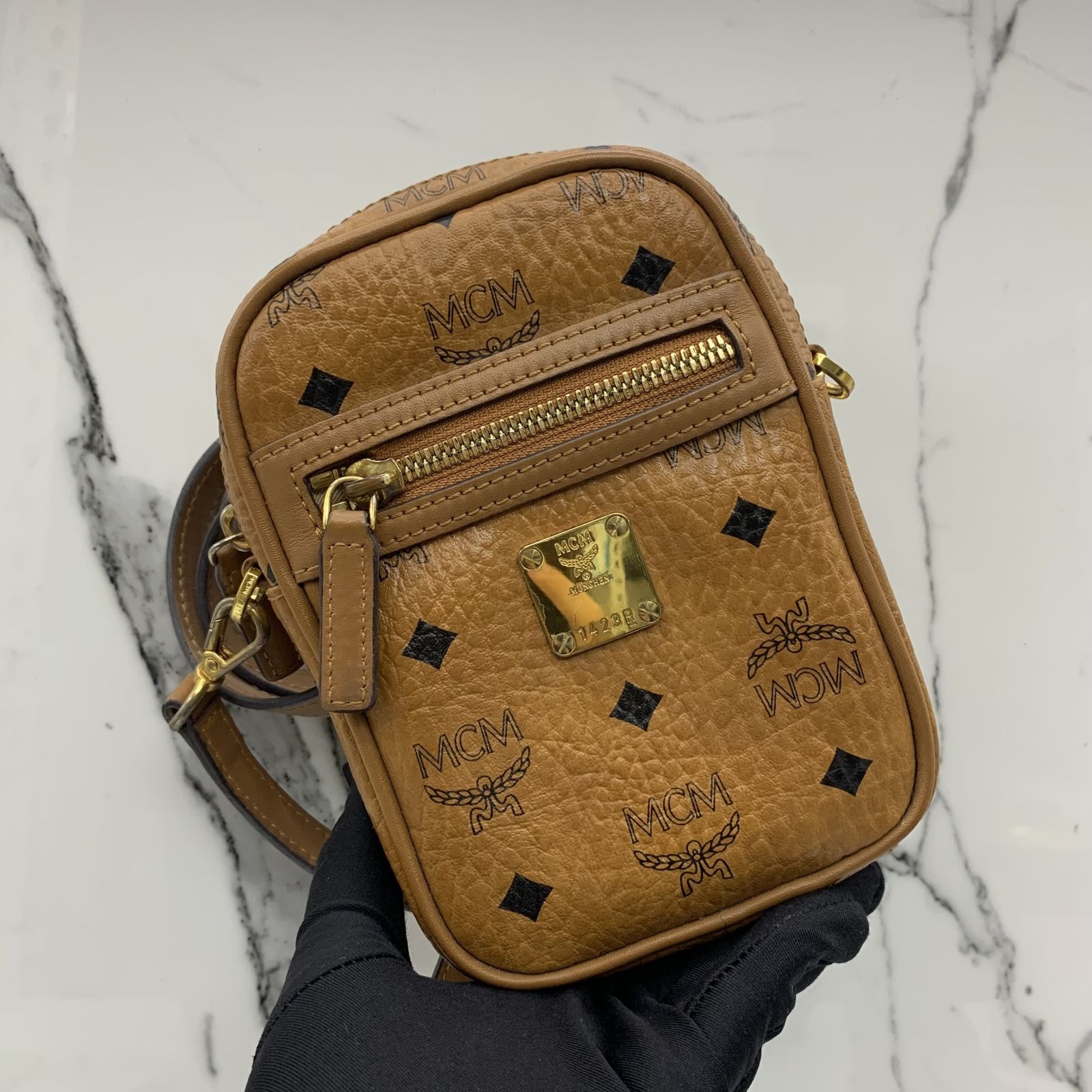Mcm mini shop shoulder bag