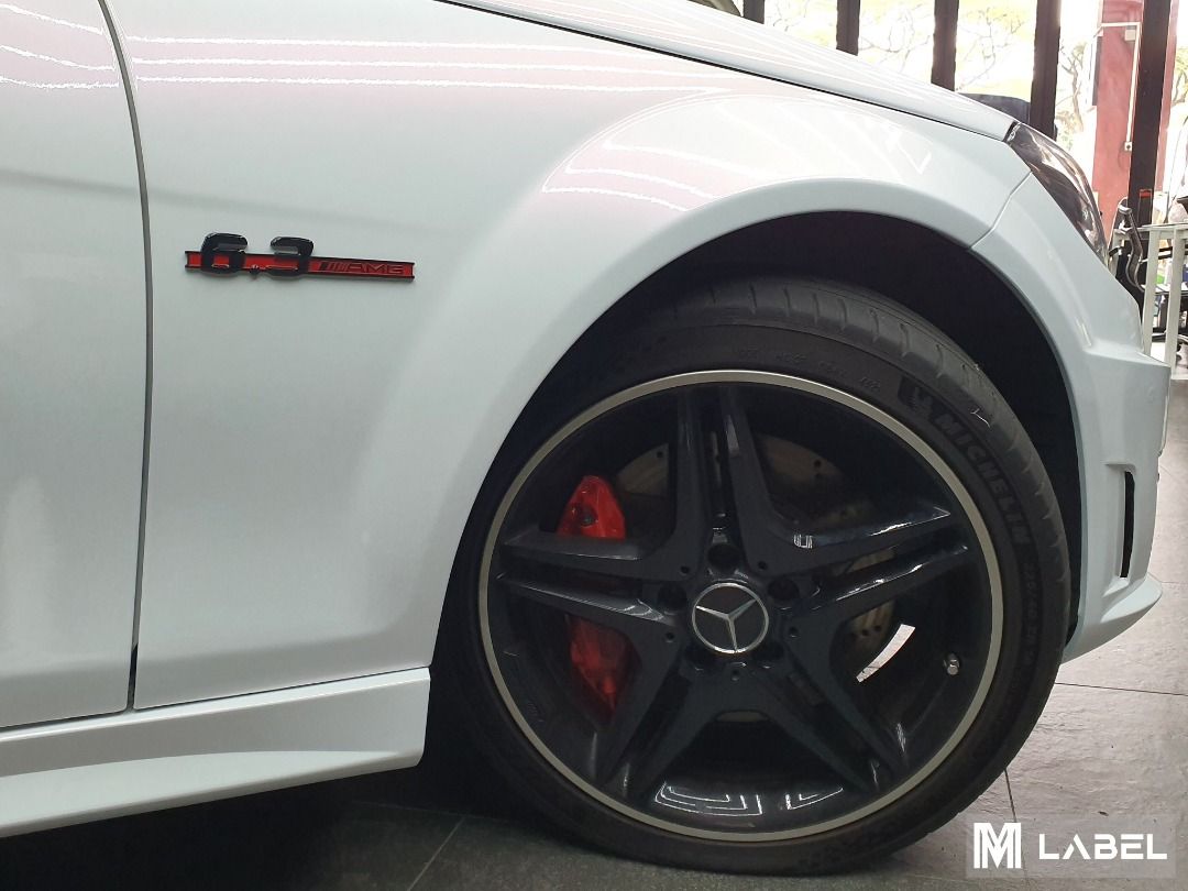 Mercedes Benz W204 Full Vinyl Wrap - Chameleon White Red, Car ...