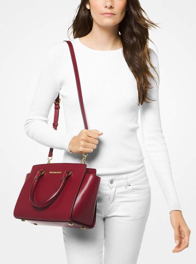Michael michael kors selma saffiano leather medium satchel deals