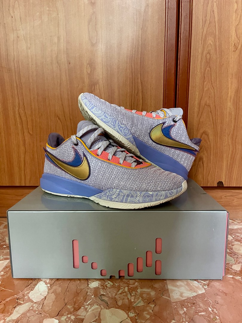 Purple and new arrivals gold lebrons
