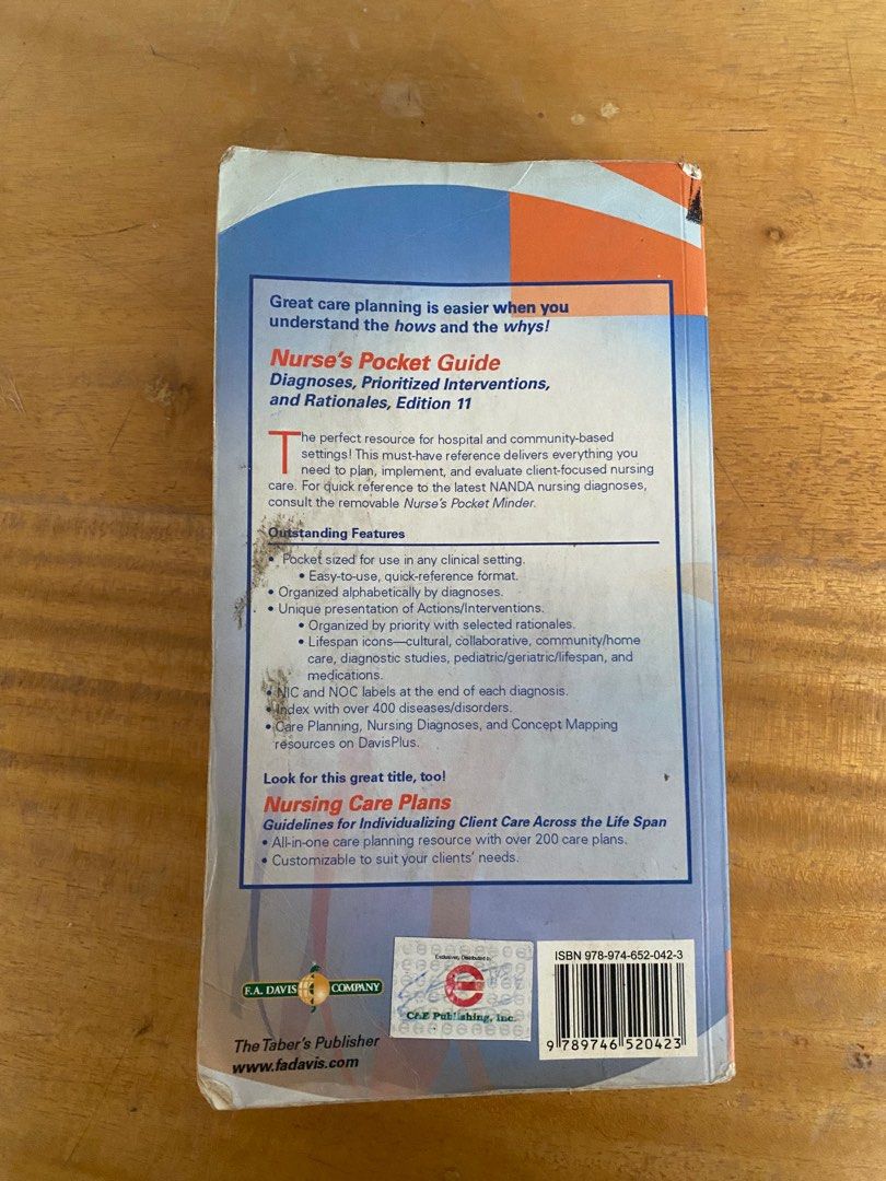 Nurse’s Pocket Guide 11th Edition (Category: Textbooks) located in Manila. Submitted by valleden948 (Listing ID 1277695078, Image 2). Description: Slightly used during nursing school Rate: 8/10 No written notes No highlights No torn pages.