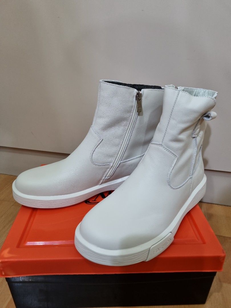 All white ankle boots clearance