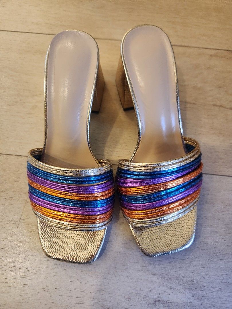 Rainbow chunky outlet heels