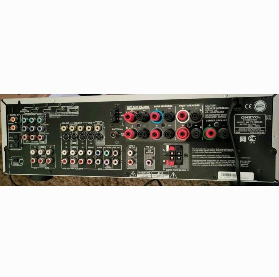 Onkyo TXSR506 HDMI AV receiver, Audio, Soundbars, Speakers