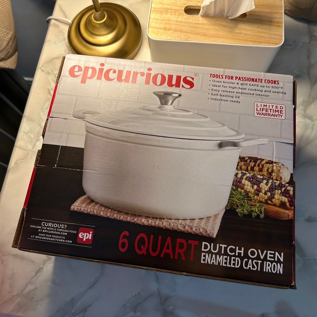 Original Epicurious Dutch Oven Enameled Cast Iron 6 Quarts, Furniture