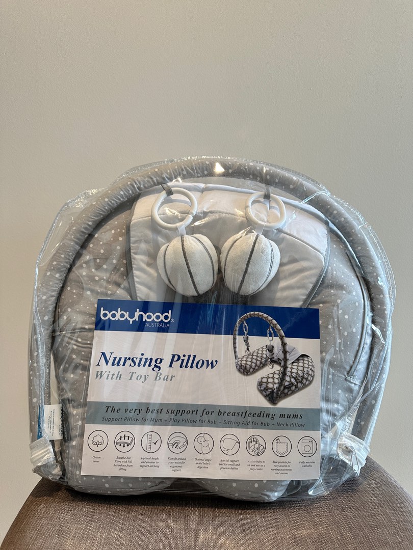Nursing pillow with toy bar online
