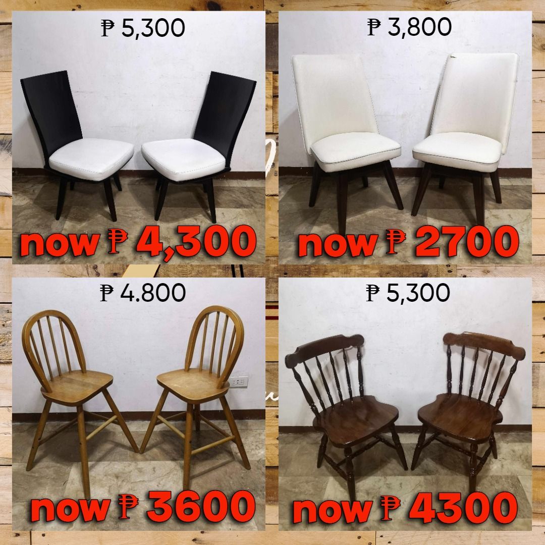 Pair of swivel chair solid wood chair less 200 sf Furniture