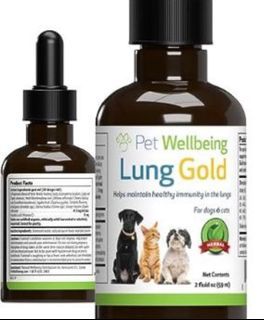 Pet Wellbeing Lung Gold 4oz for dogs and cats