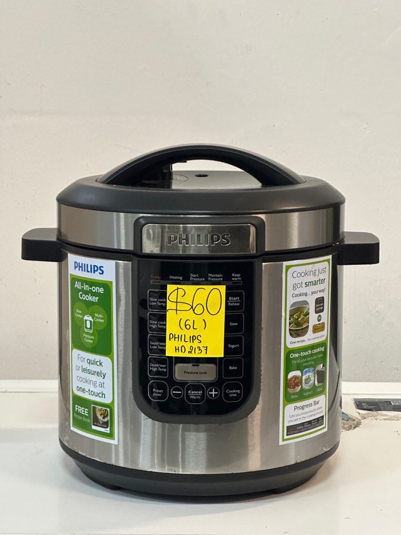 PHILIPS HD2137 ELECTRIC PRESSURE COOKER 6L Condition 8 10 60 Kim 88118368 TV Home Appliances Kitchen Appliances Cookers on Carousell