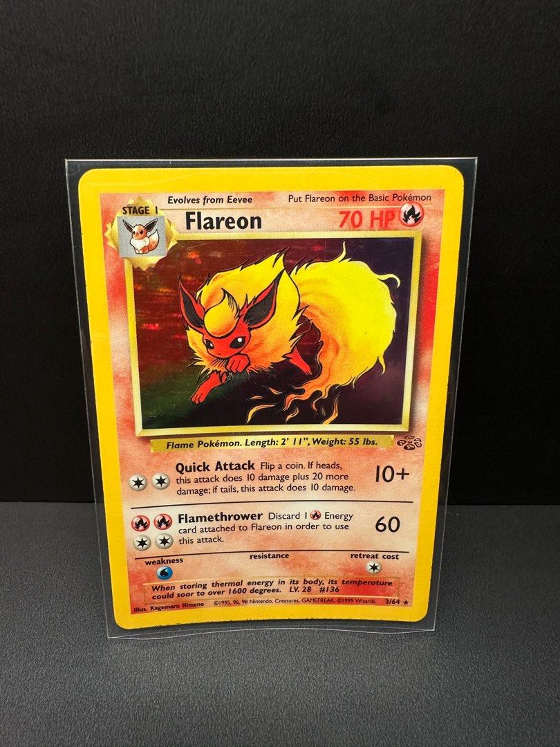flareon pokemon card 1995 Vintage Dark Pokmon for Collectors  MRCH Retreat Cost Flareon-EX | Generations | TCG