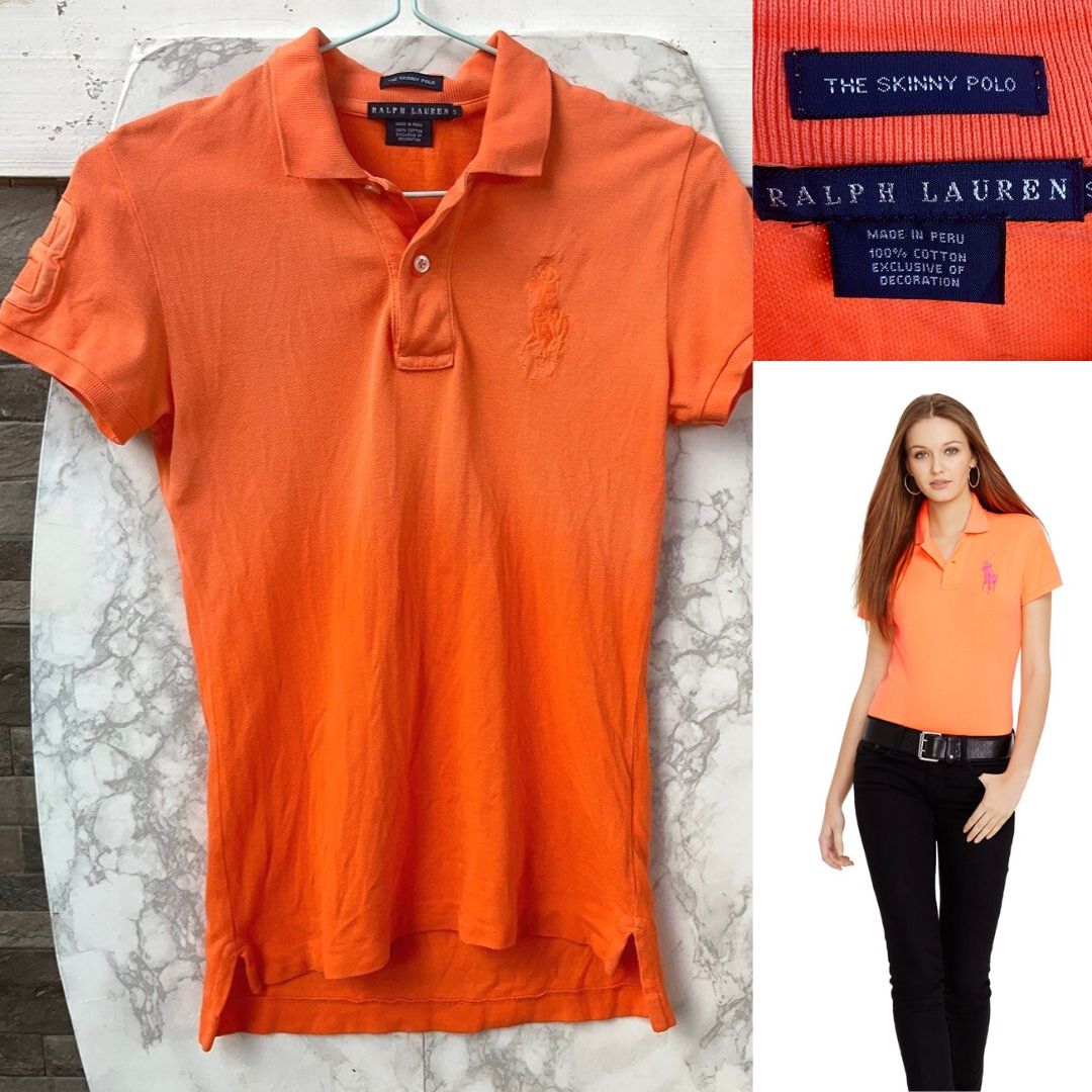 Ralph Lauren 100 cotton polo shirt Polo Ralph Lauren Polo Golf Shirt Women s Tennis Skinny Polo Golf Top US Small Women s Fashion Tops Shirts on Carousell