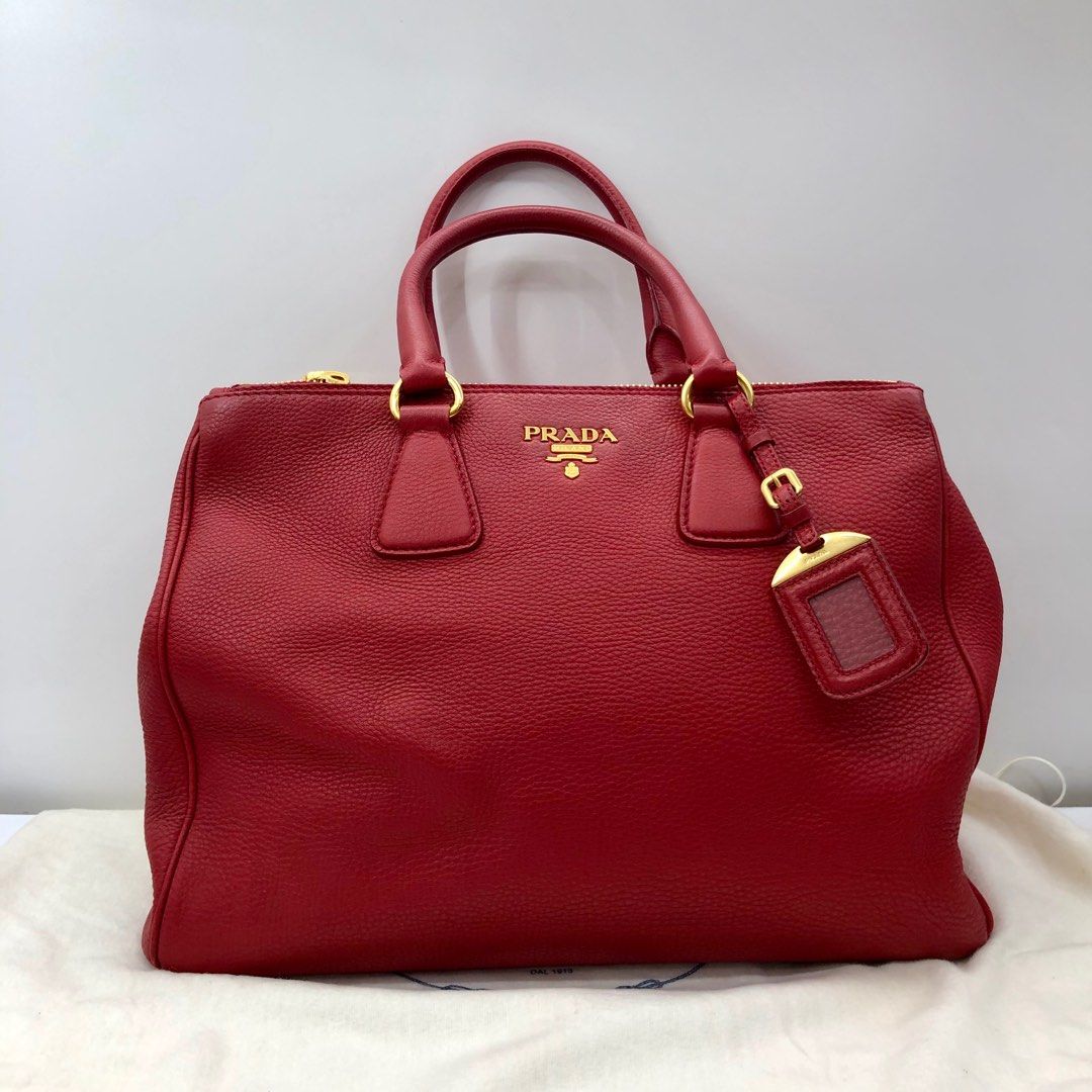 Prada: Red Mini Patent Leather Bag | SSENSE Canada