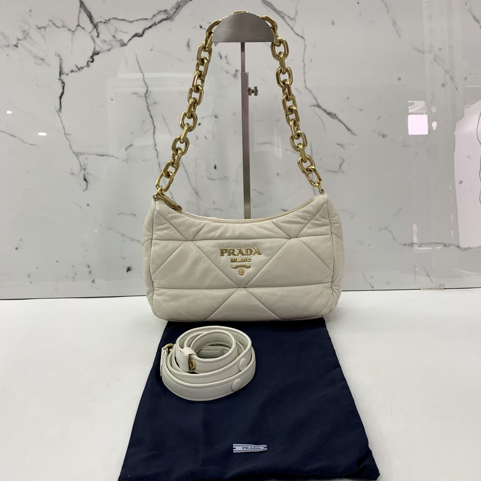 White prada shoulder bag discount