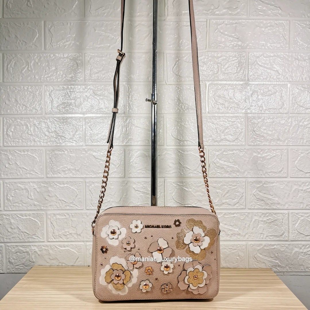Preloved Crossbody MICHAEL KORS JET SET Floral Embellished Crossbody Bag