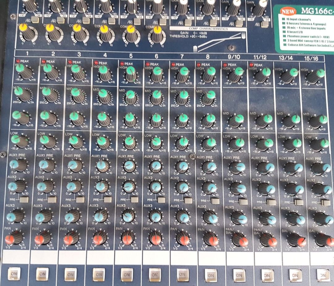 Professional Yamaha Mixing Console MG166C-USB, Art Décor Design, 16