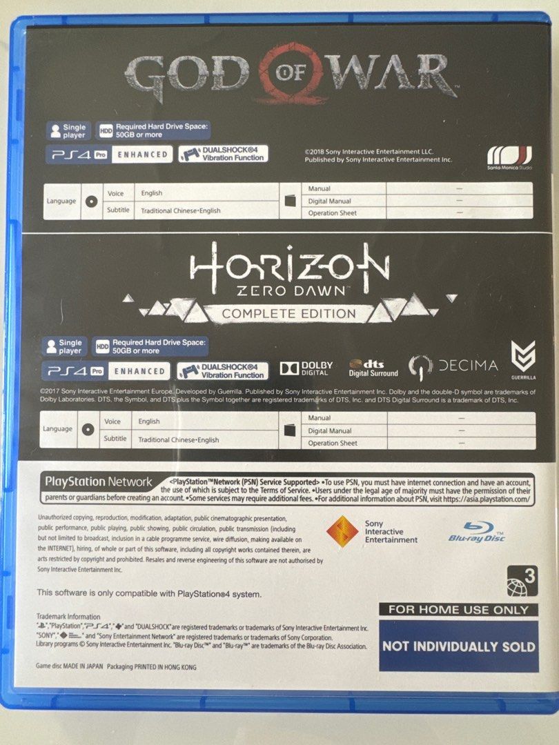 PS4 Game Mega Pack God of War and Horizon Zero Dawn