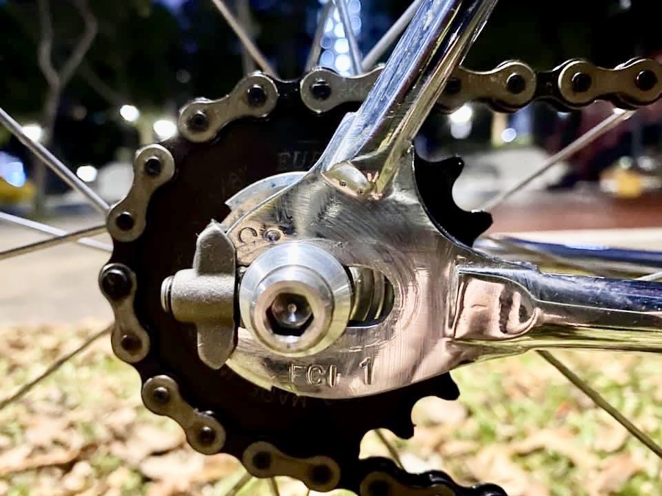 Rare collector Colnago FCI Pista Track bike for sale! (Category: Bicycles) located in Singapore. Submitted by ppt67 (Listing ID 1277726590, Image 3). Description: Rare collector Colnago FCI Pista Track bike in beautiful condition for sale! Comes with rare original track fork! (No drill hole for brakes!) Comes with rare Campagnolo Shamal track wheels with new Victoria Corsa tubular rear tyre New Campagnolo Record crank and headset Seat post: Campa