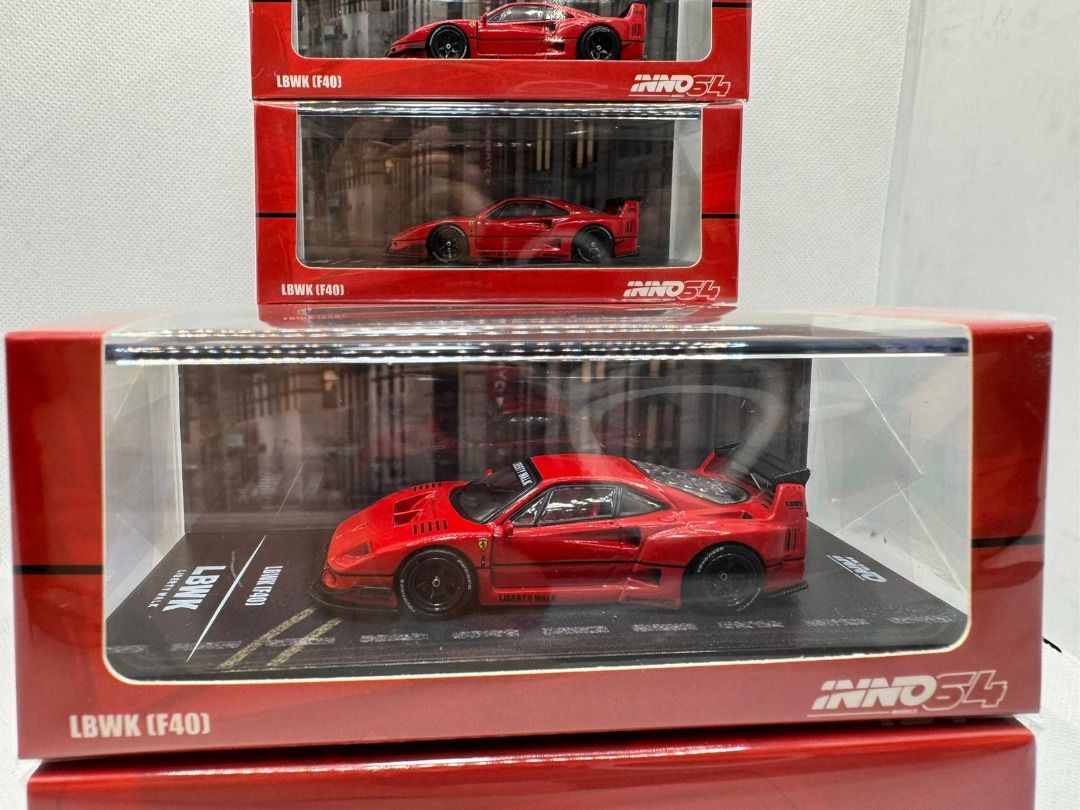 (Ready stock) INNO64 LBWK F40 Red without white circle decal, Hobbies ...