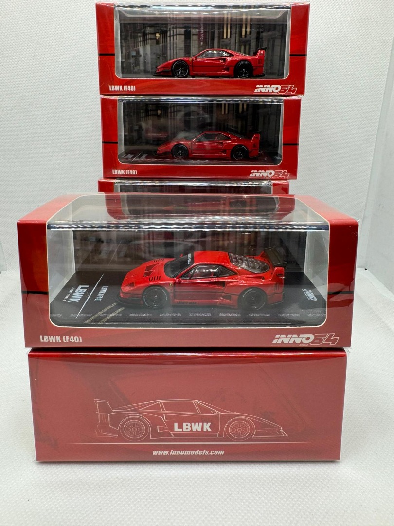 (Ready stock) INNO64 LBWK F40 Red without white circle decal, Hobbies ...