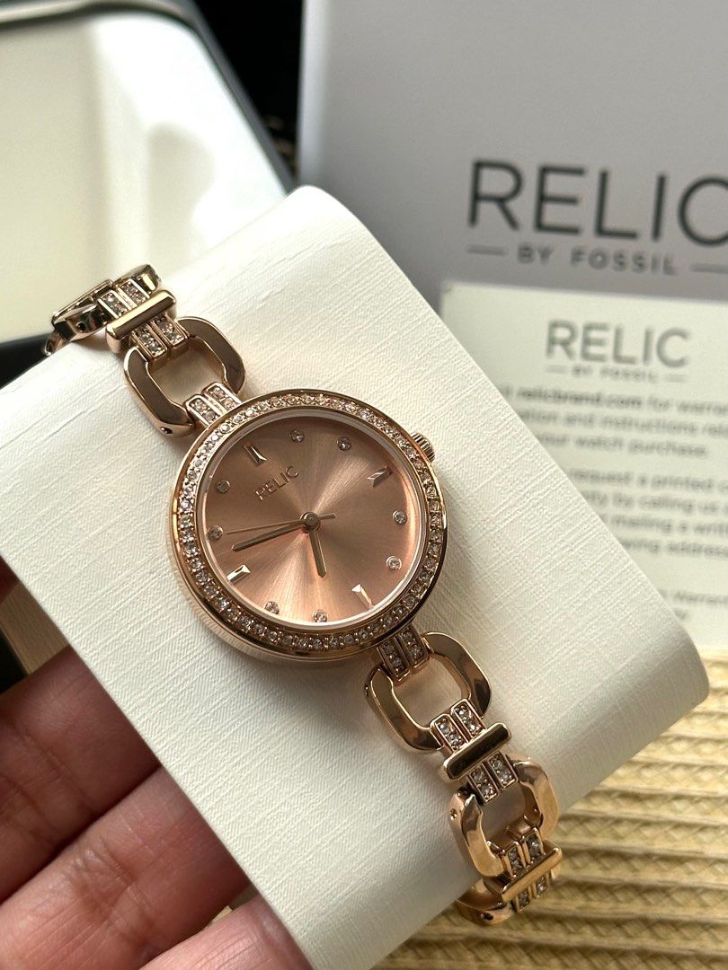 Relic by Fossil US Leah Rose Gold tone w mineral crystal