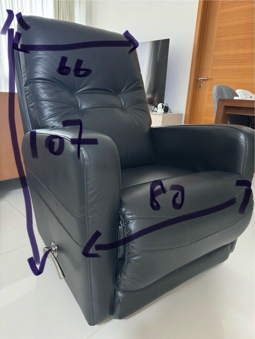 La z boy Rocking recliner leather lazy boy sofa arm chair
