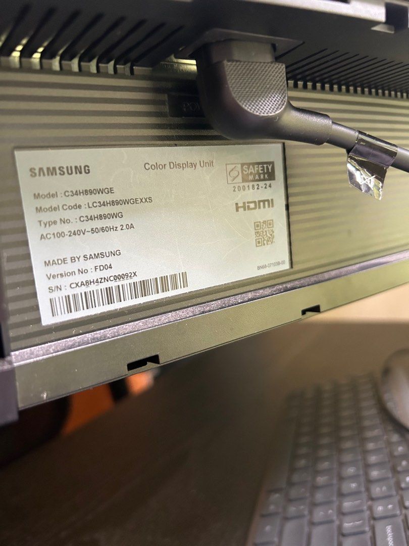 Samsung curved monitor 34 inches | USB-C input / output, Computers ...