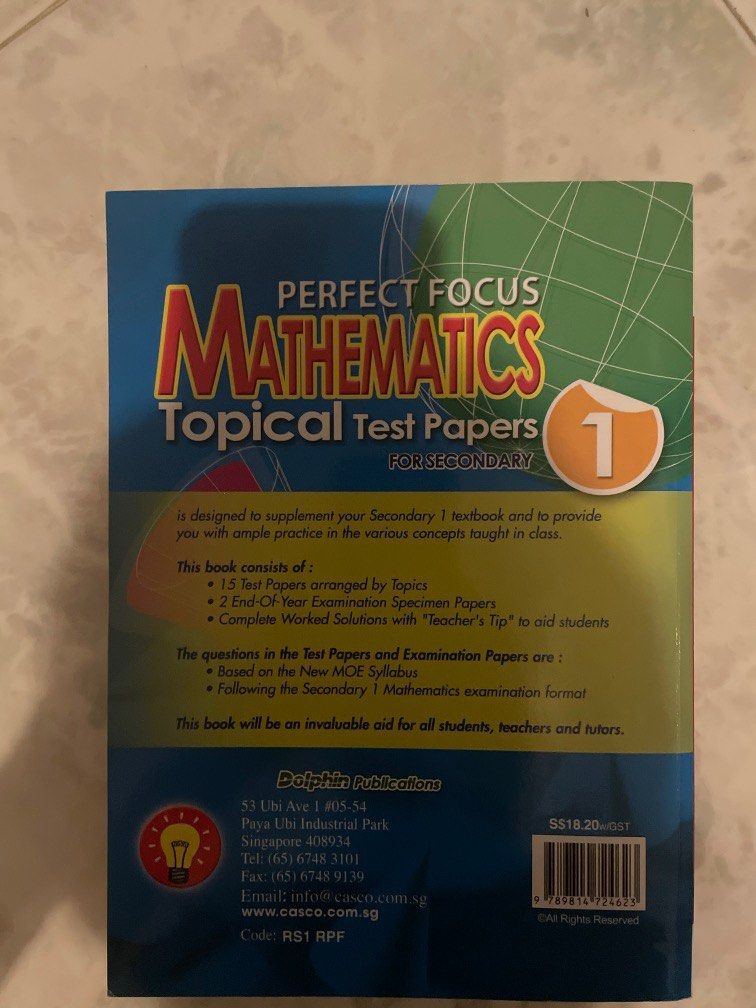 Secondary 1 Perfect Focus Mathematics Topical Test Papers, Hobbies ...