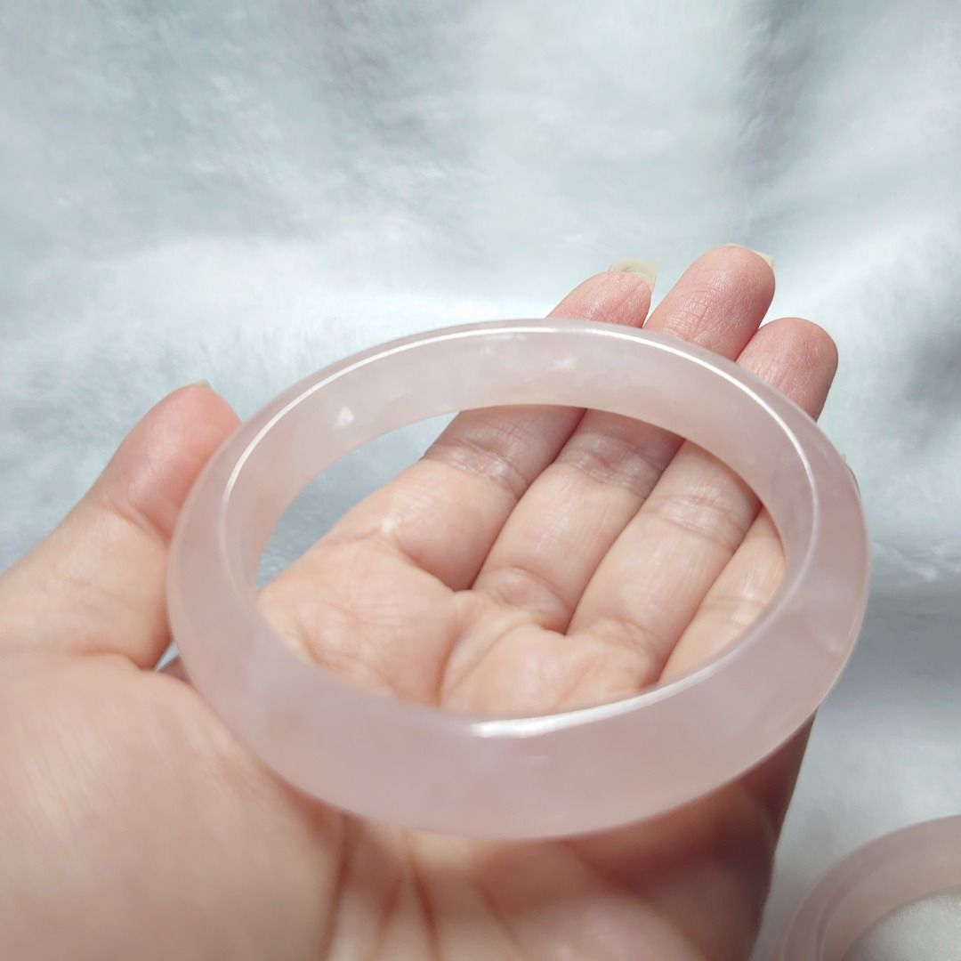 Rose quartz bangle bracelet hot sale