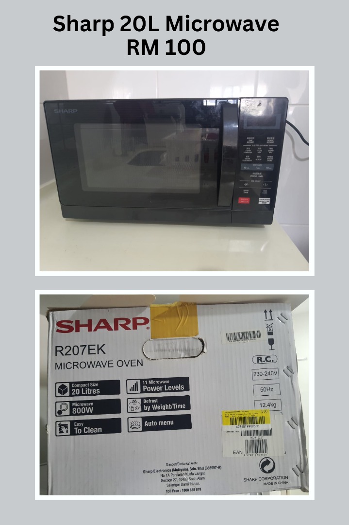 Sharp Microwave R207EK 20L, TV & Home Appliances, Kitchen Appliances