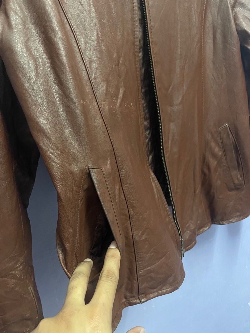Sheep Leather Jacket with Removable Hood