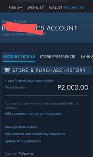 Steam Account with 2000php