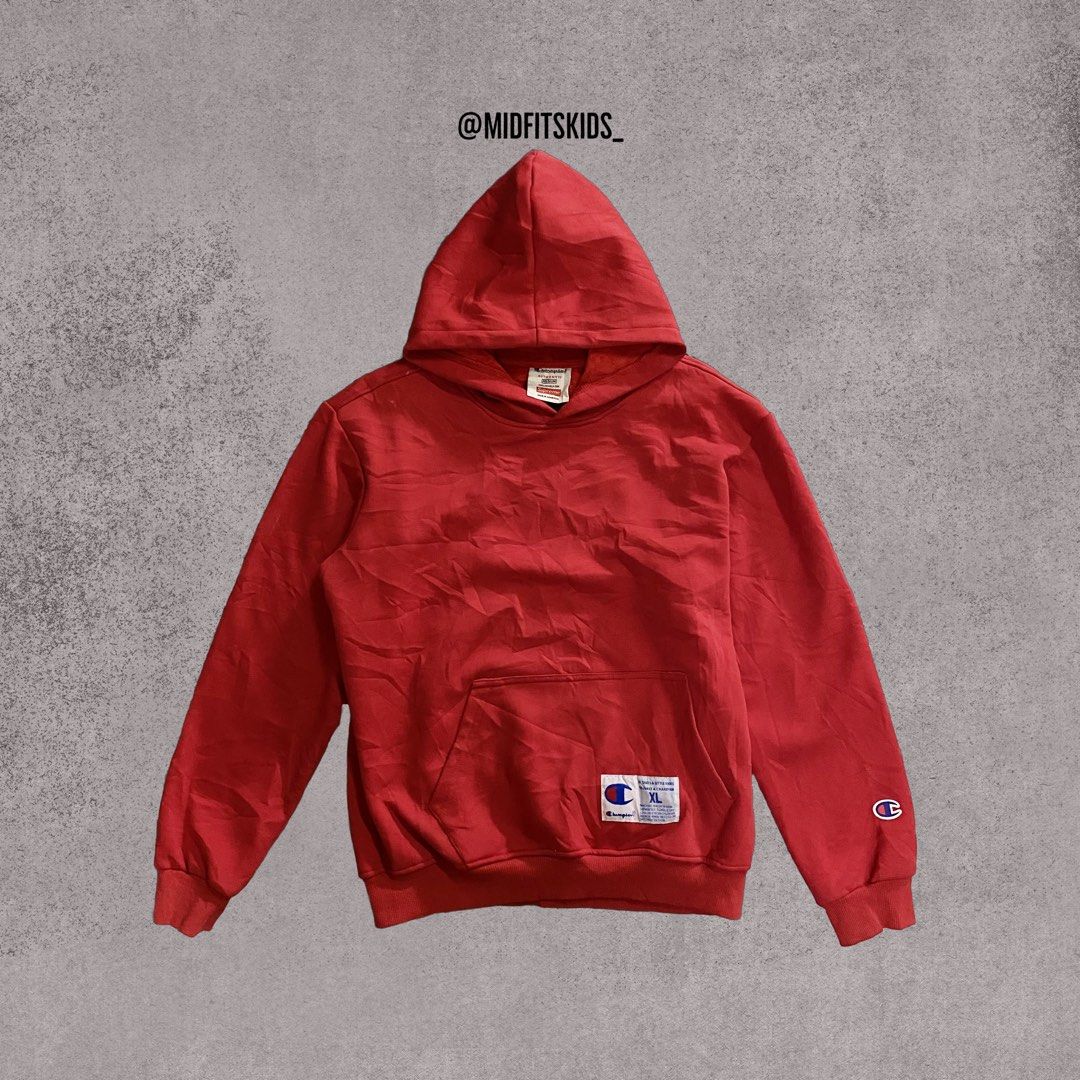 Supreme x champion new arrivals red hoodie