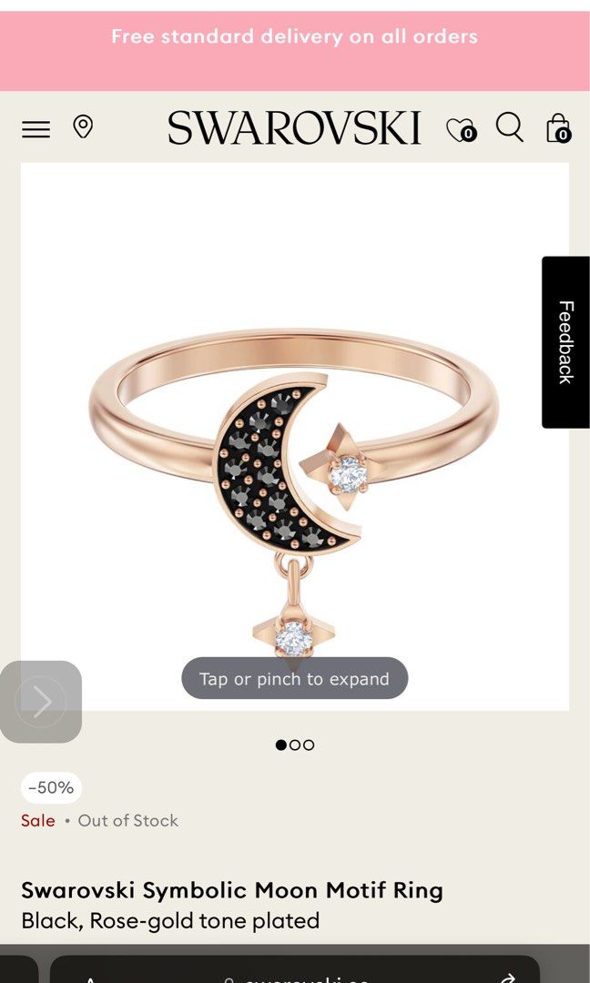 Swarovski symbolic moon ring online