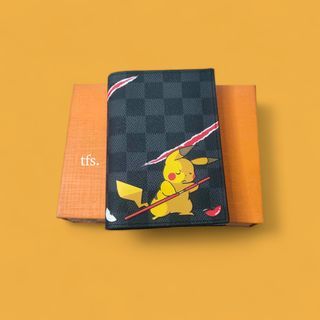 TFS Damier Graphite Pikachu Print Classic Passport Holder Japan Sourced