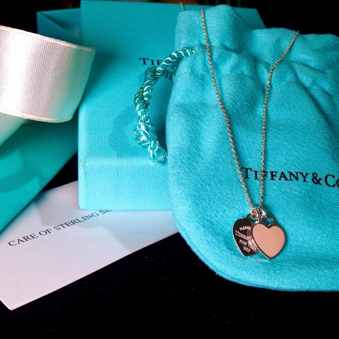 Tiffany and co mini discount double heart tag pendant