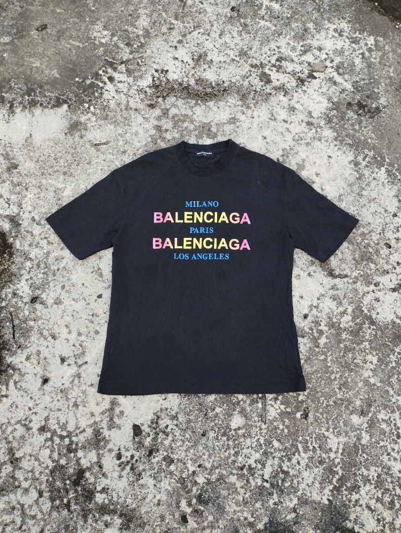 T shirt Balenciaga Milano Paris LosAngeles Fesyen Pria Pakaian