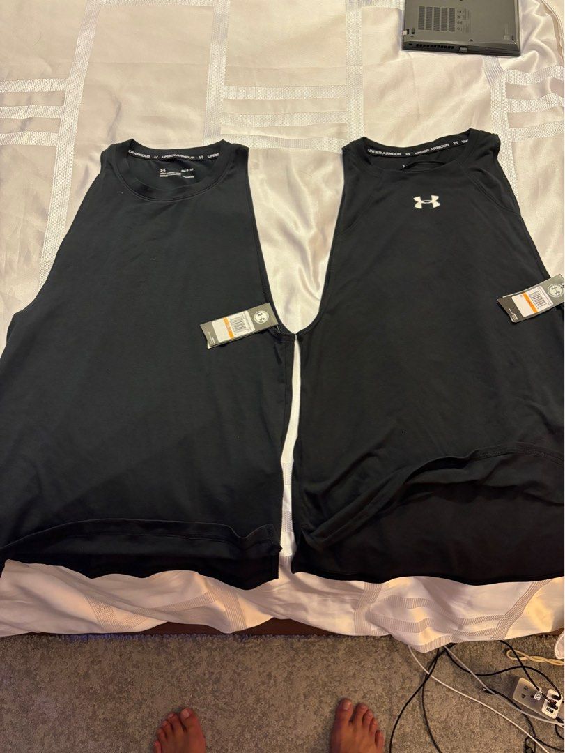 Under Armour Black Singlets, Men’s Fashion, Activewear on Carousell