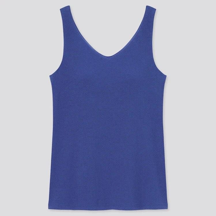 UNIQLO AIRism Ribbed Vneck Bra top, Women's Fashion, Tops, Sleeveless on  Carousell