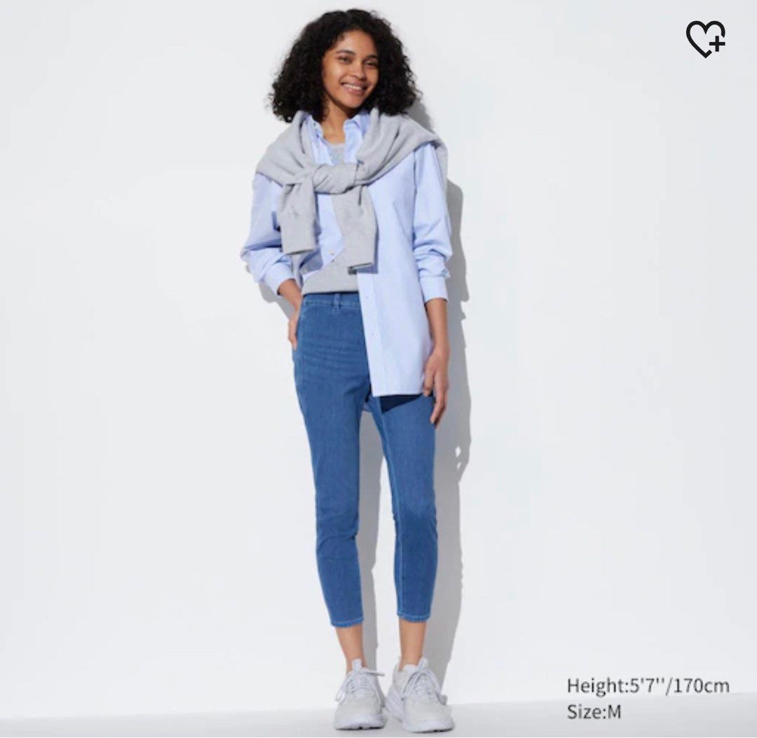 Uniqlo denim cropped legging pants hotsell