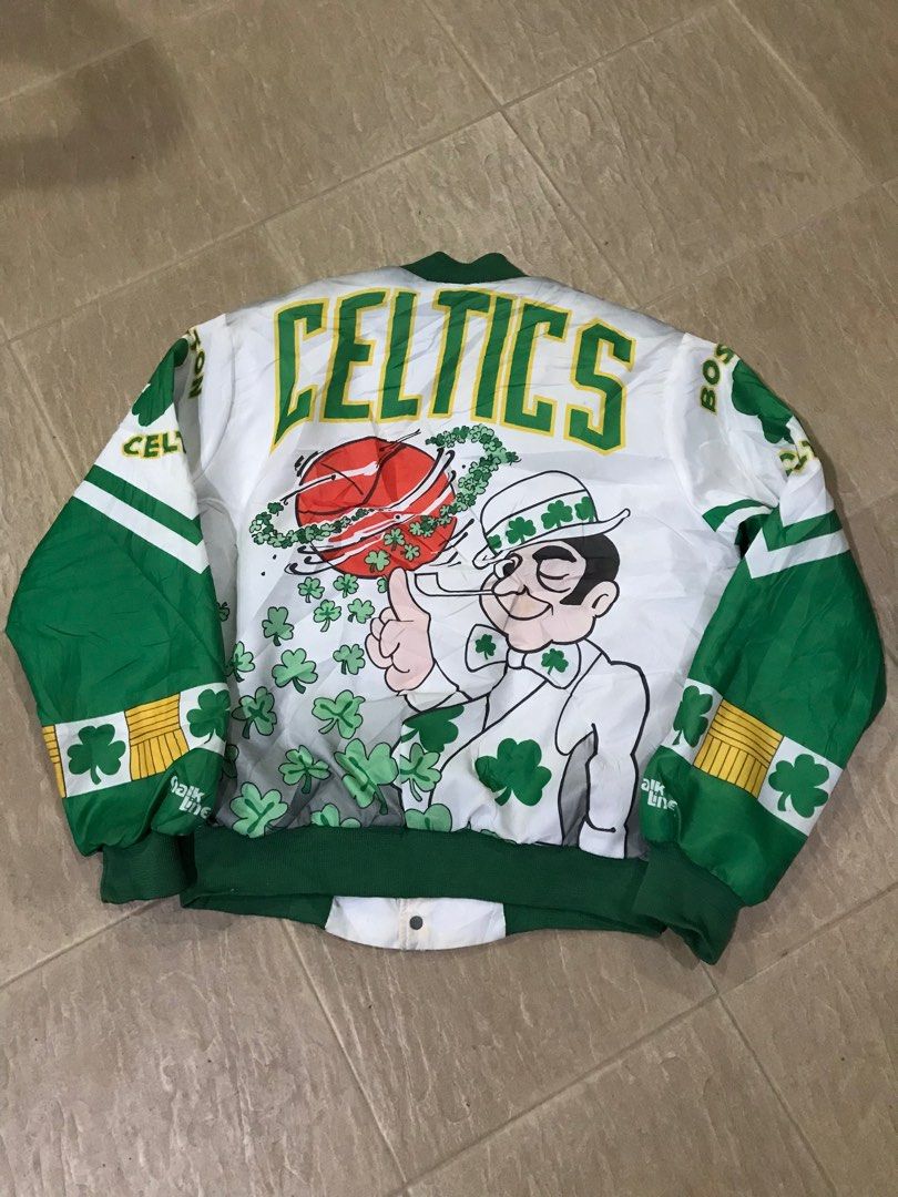 Vintage AOVP Boston Celtics Nylon Bomber Jacket Men s Fashion