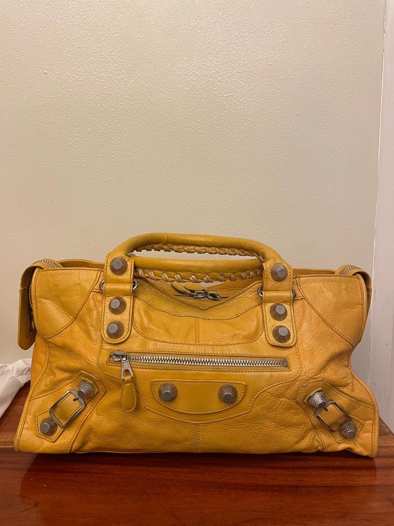 Balenciaga motorcycle bag yellow discount